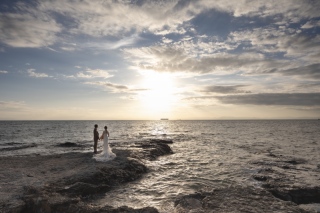 広大な海とお二人