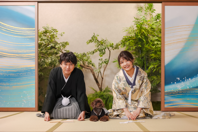 【大切なペットと一緒に♪】ペットと撮影スタジオプラン【和装でも洋装でも叶う♪】