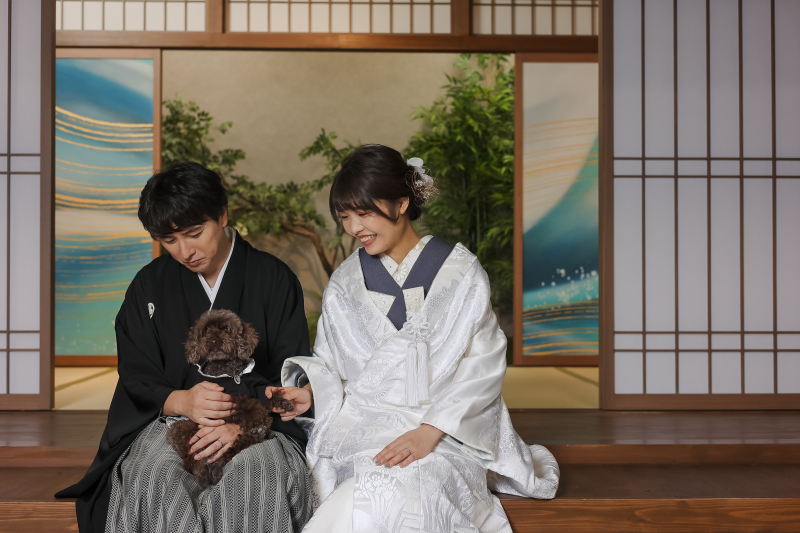 【大切なペットと一緒に♪】ペットと撮影スタジオプラン【和装でも洋装でも叶う♪】