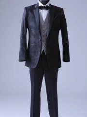 TX70324　グレーベスト黒パンツ