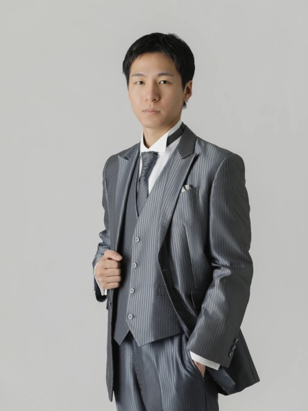 グレーネイビーストライプ