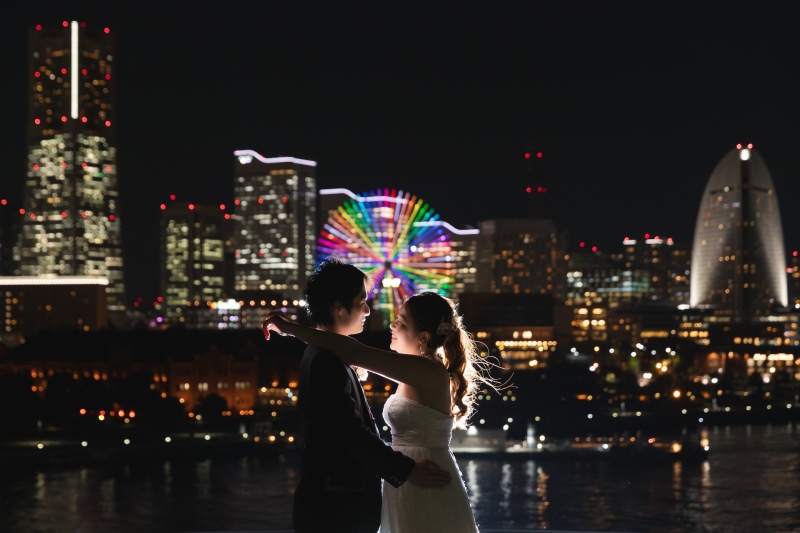 夜景のシルエット