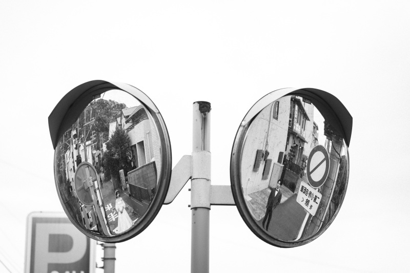 鏡に映ったお二人