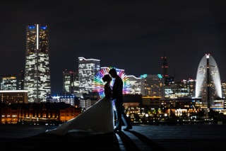 和装ロケーション・大桟橋夜景撮影