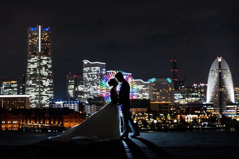 和装ロケーション・大桟橋夜景撮影