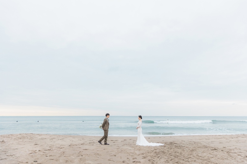 ブーケを持って