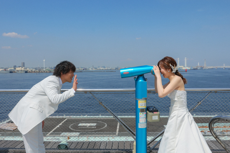 望遠鏡で新郎様を！