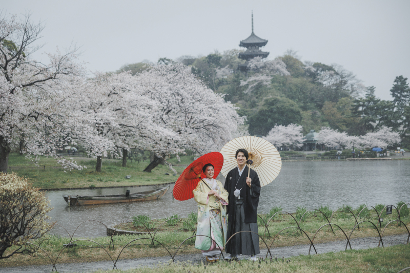 桜ロケと土砂降りの雨！