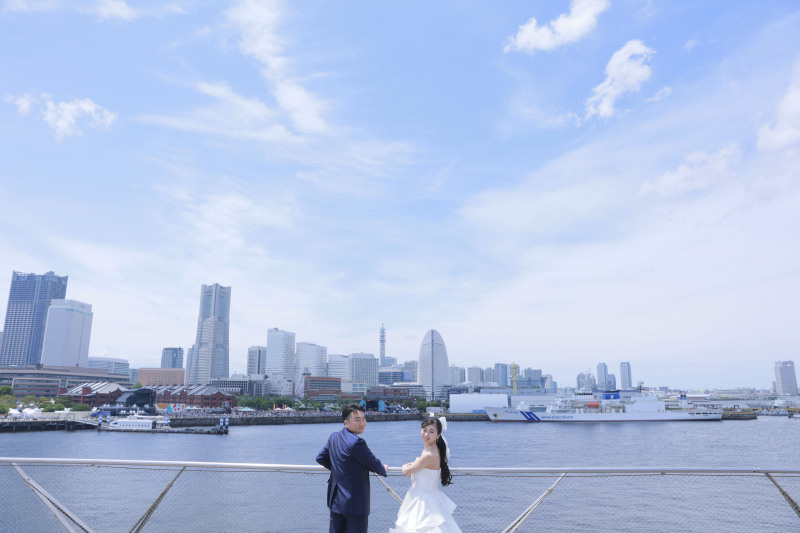 天気に恵まれた大さん橋