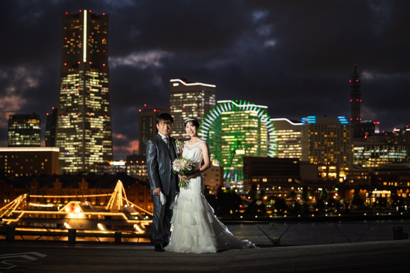 ビルや観覧車が光って、、、