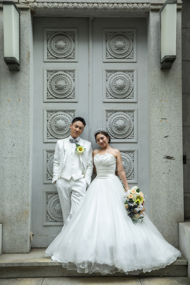 ブーケを持って