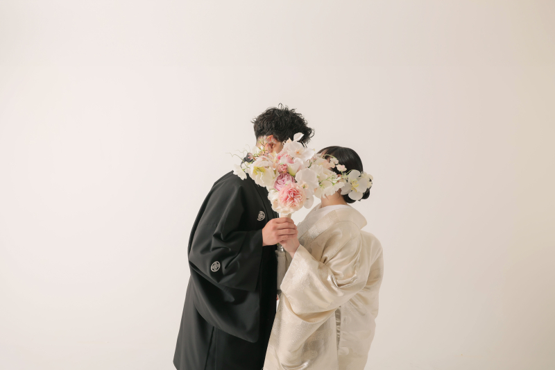 和装とブーケ