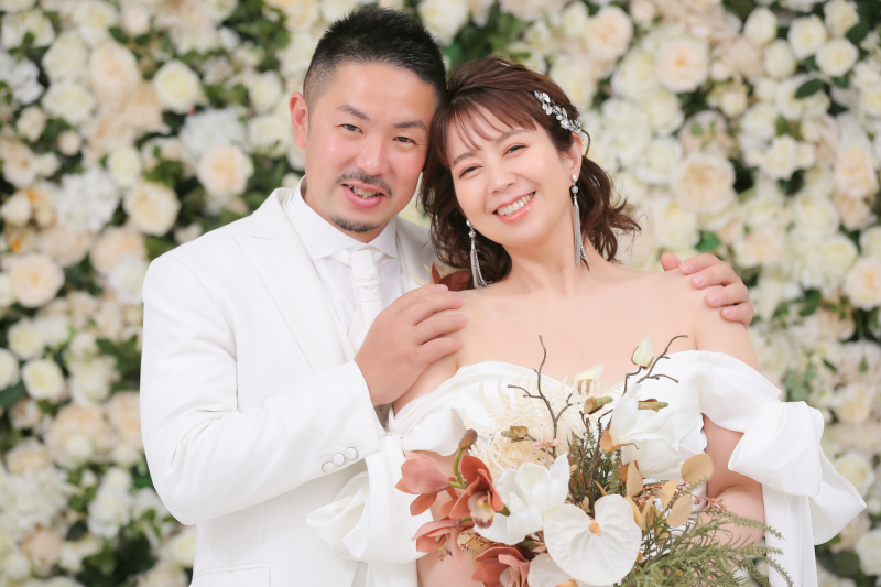 *定番のフラワーウォールも*