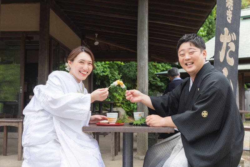 お団子屋さんで