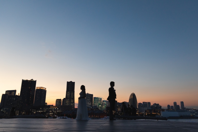 空の変化を楽しみながら【大桟橋ロケーション】