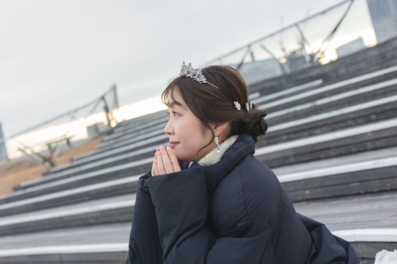 寒そうな新婦様