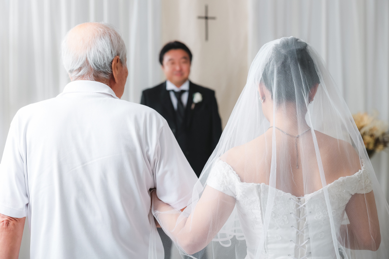 結婚式のシーンも
