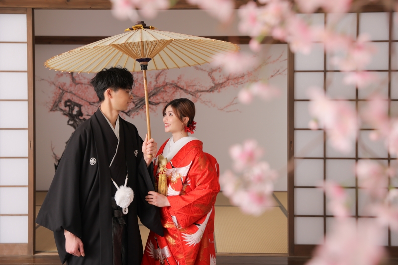 締めは相合傘でお散歩♪