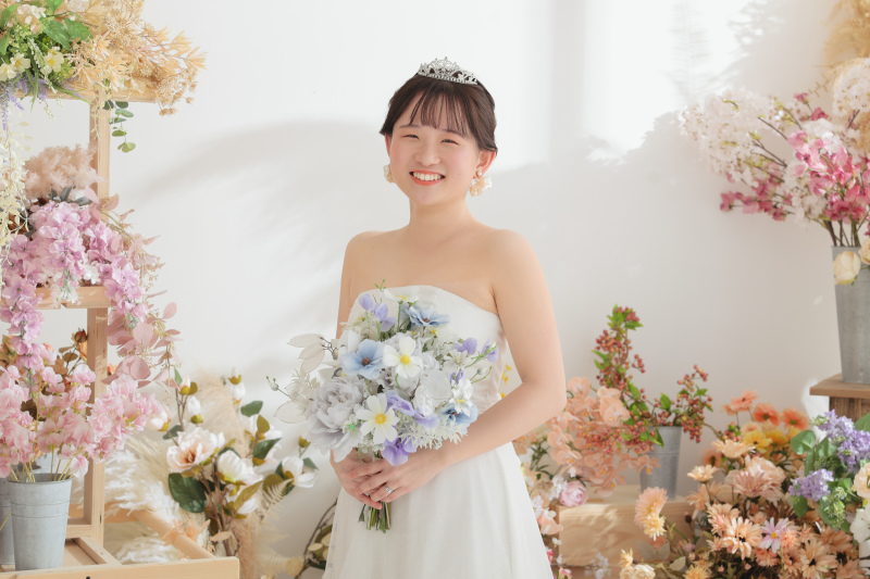 青と紫のブーケ