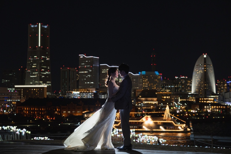 夜景のシルエット