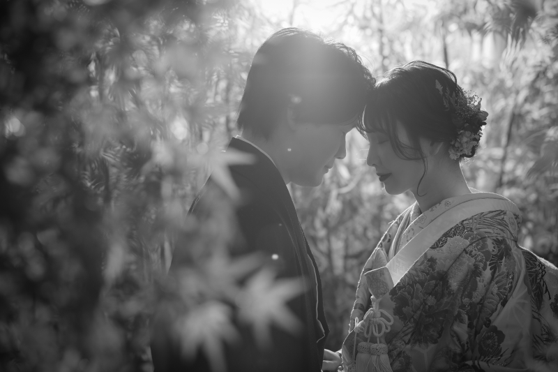 シルエット調で白黒写真