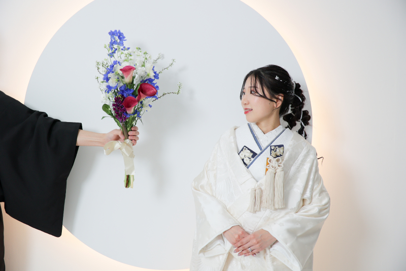 お持込の生花のブーケ！