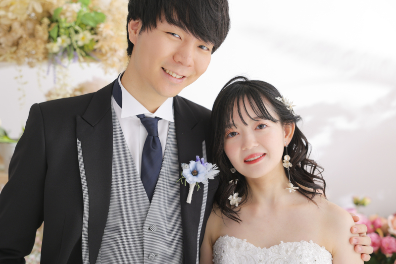 肩に手を回してアップで撮影