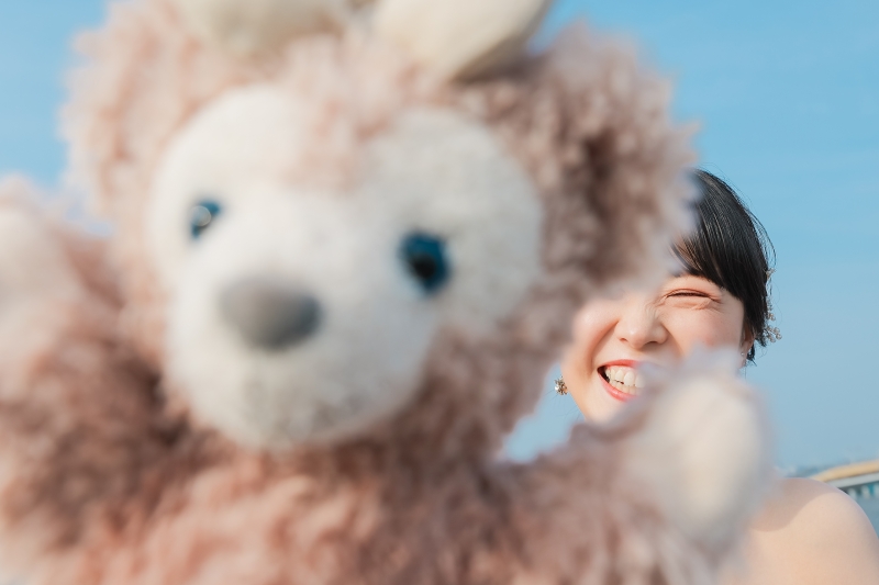 くま越しの表情が!❤︎