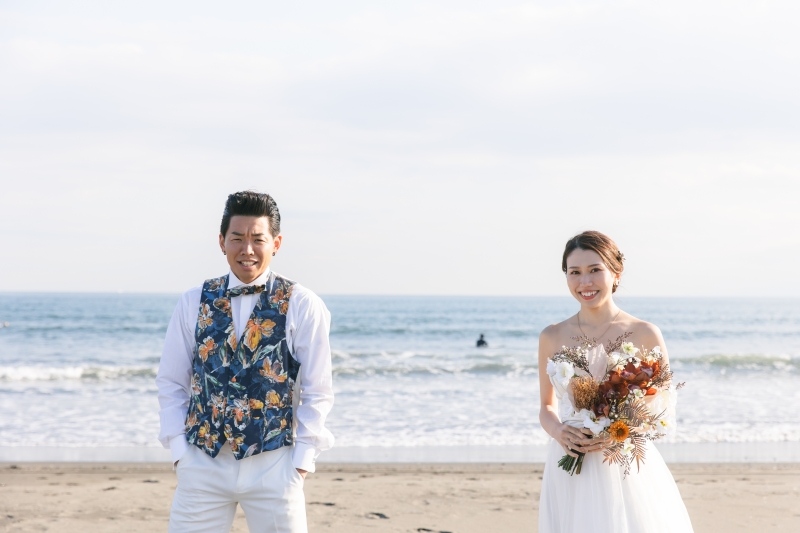 砂浜で雰囲気をかえて