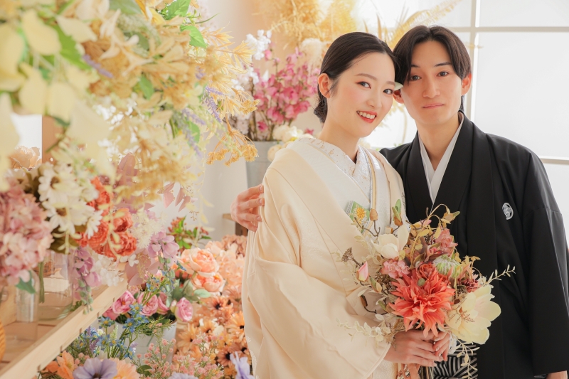 *カラフルなお花屋さんと*【和装ハウススタジオ】