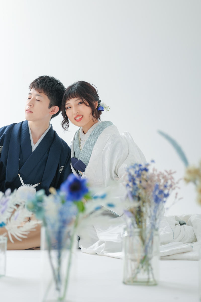 青をテーマに和装ハウススタジオphoto by 谷澤明美