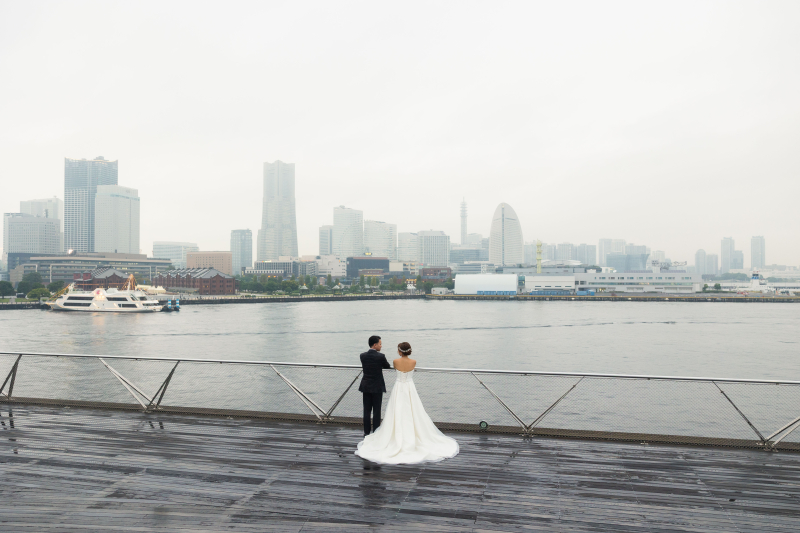 カラードレスとウェディングドレスで!
