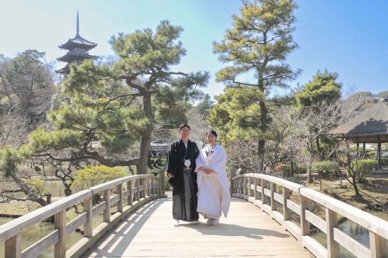 本格的な日本庭園で