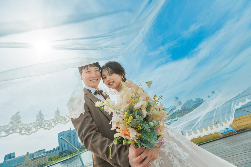 風になびくベールショット!