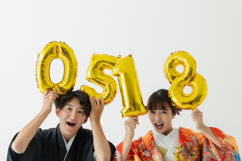 金色のナンバーバルーンをかかげて!