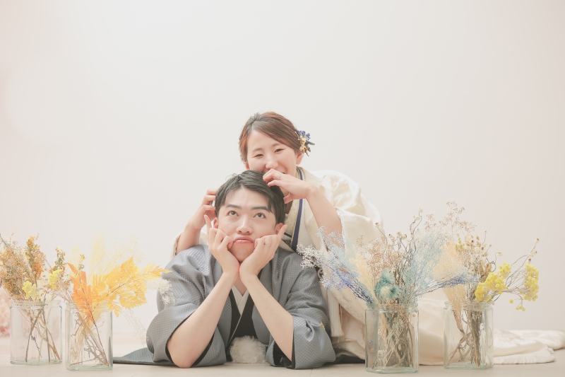 ドライフラワーに囲まれて♪