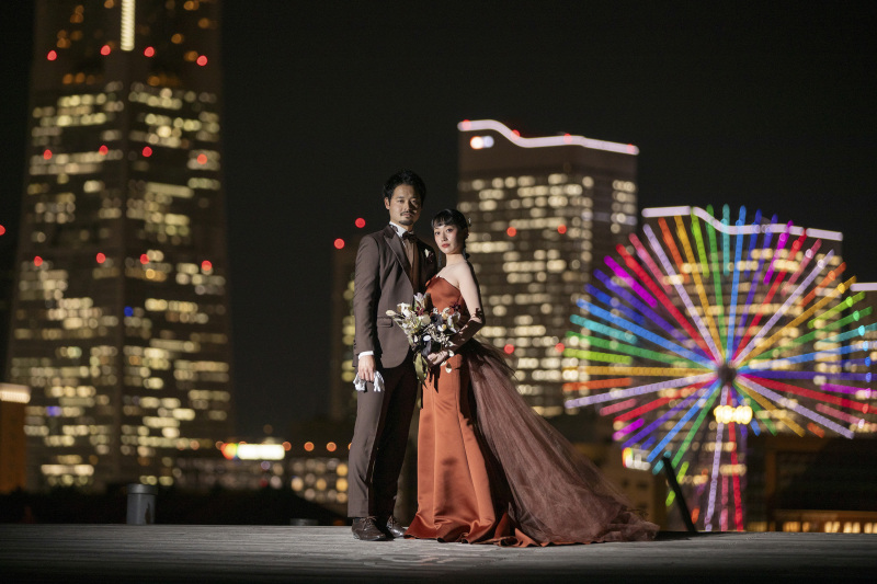 大桟橋で洋装に