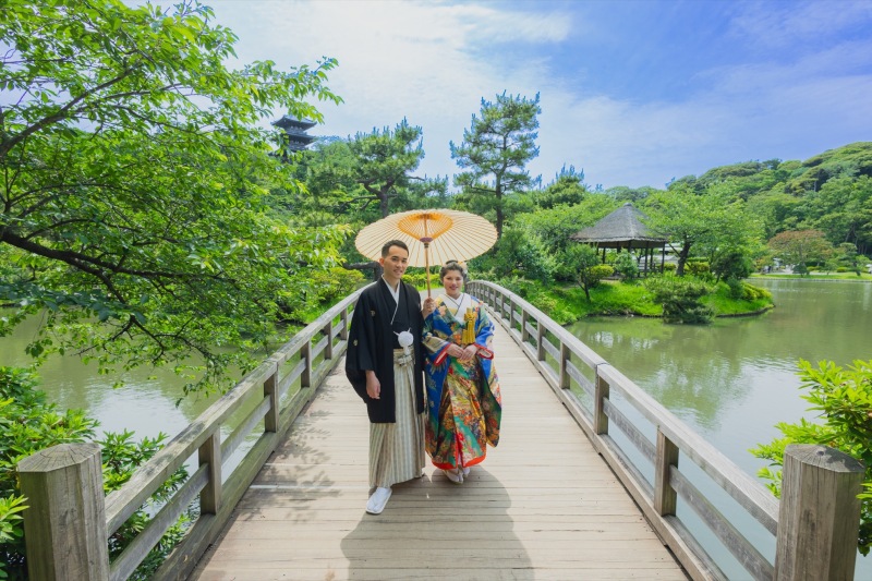 もちろん三溪園の広いお庭でも