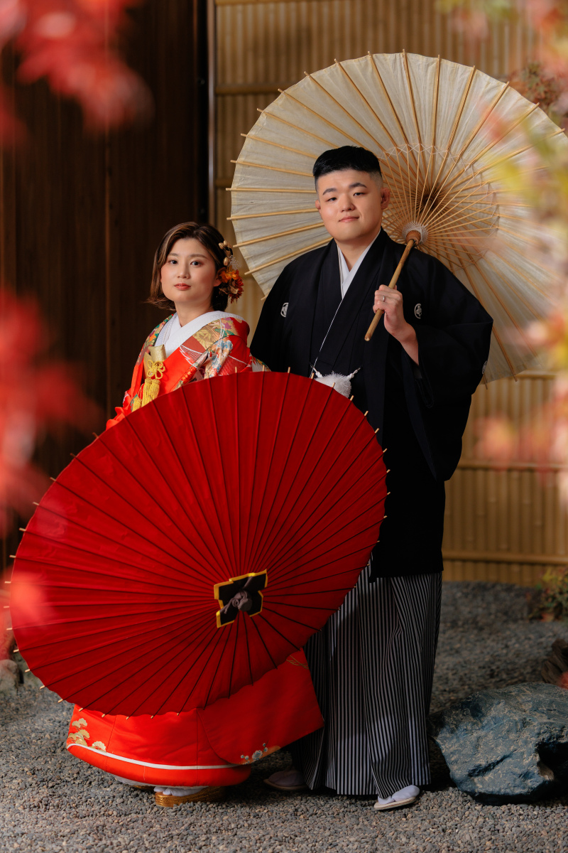 和傘×和装×紅葉