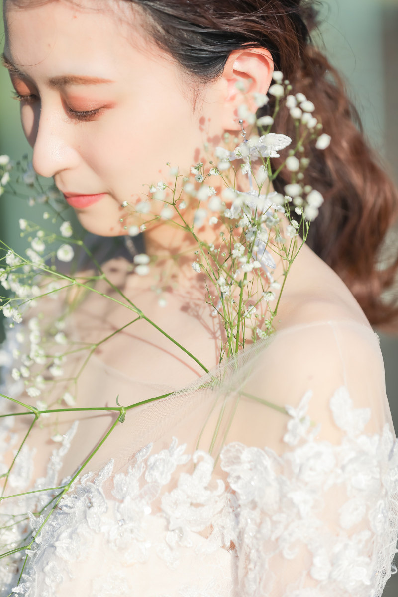 カスミソウを添えて