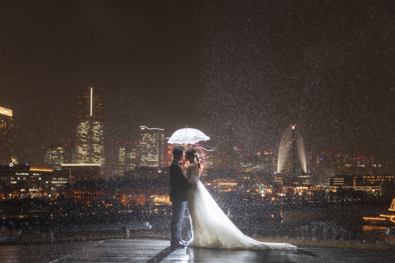 ＊横浜店定番の撮影プラン＊【屋内庭園スタジオ＋大桟橋夜景ロケーション】