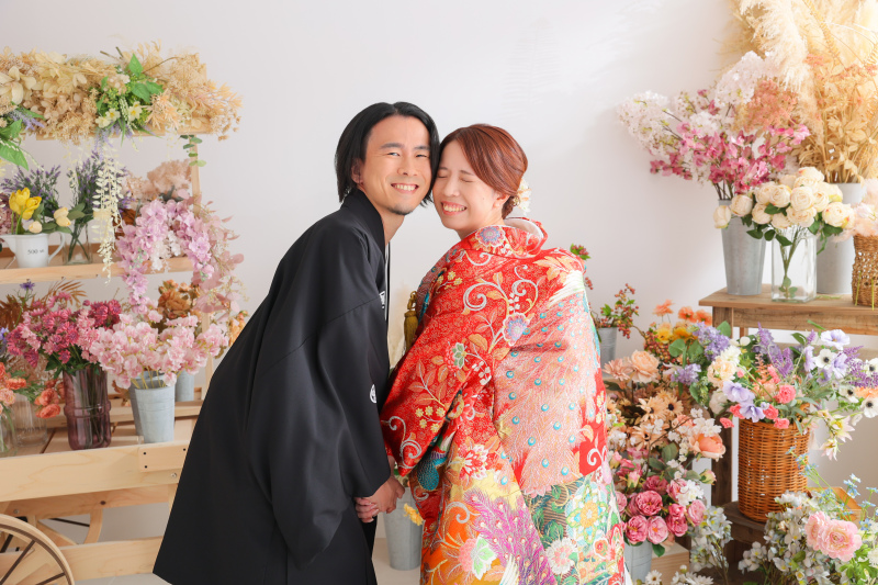 お花に囲まれて