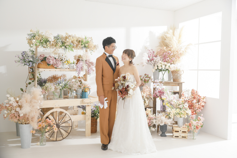 お花に囲まれて