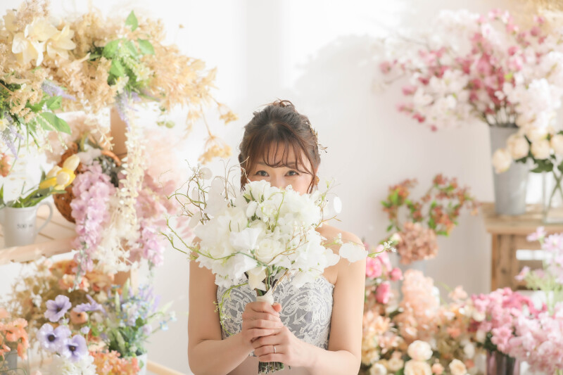 ブーケをぎゅっと握って♡