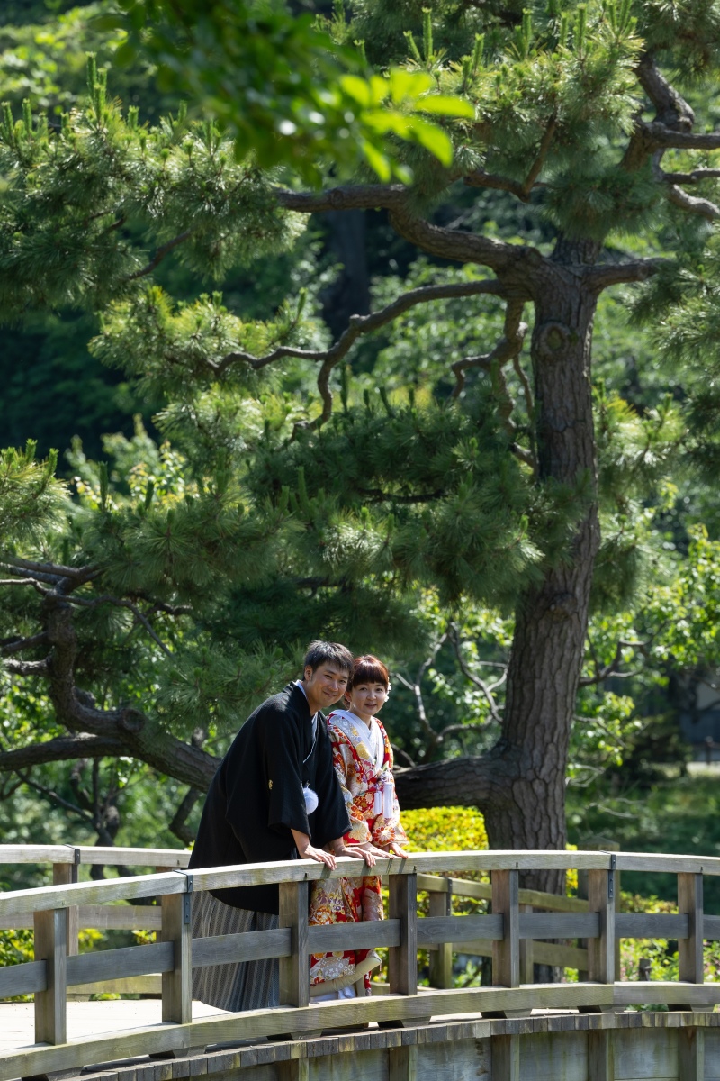 橋から覗き込むように