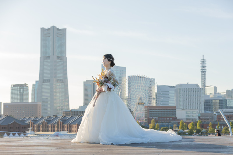 透明感のあるドレス姿