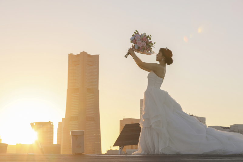 綺麗な夕景から夜景へ