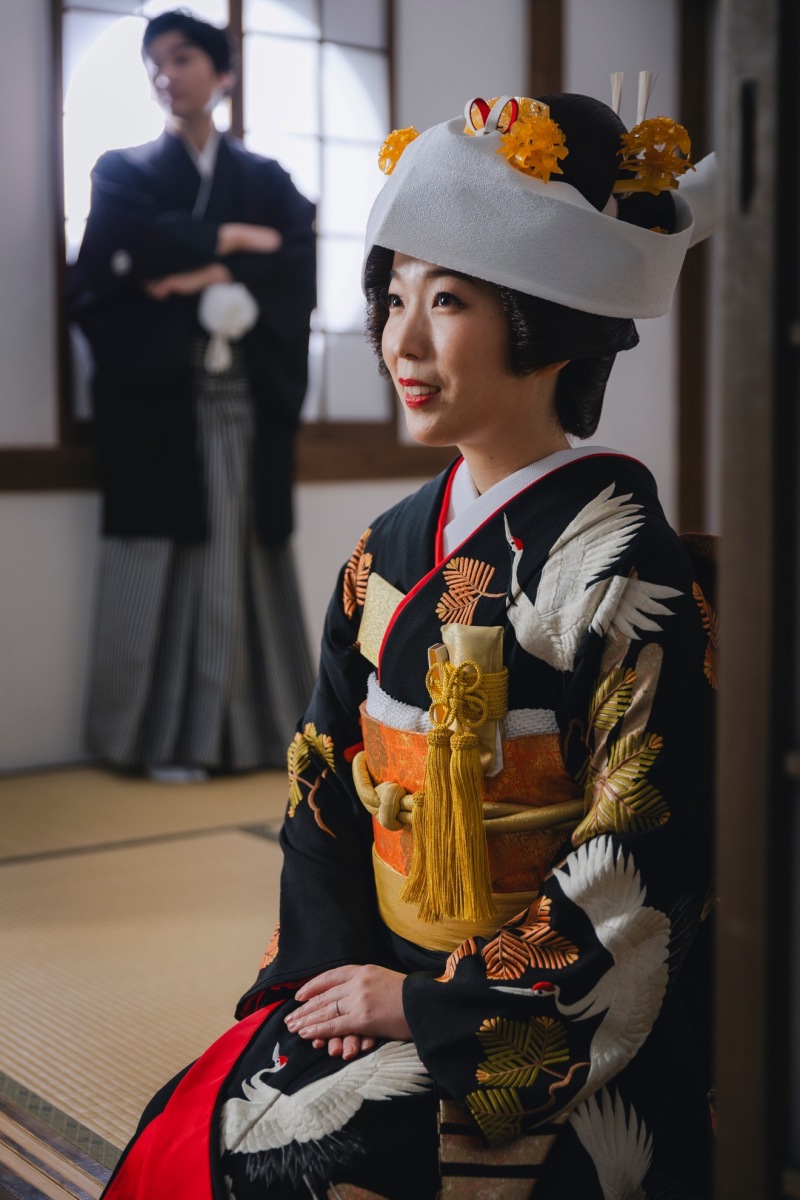 新婦様にピントを当てて