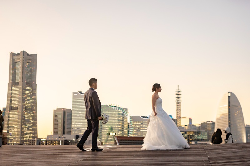 みなとみらいがお好きなお二人に合わせて大桟橋で