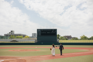 球場での撮影！！